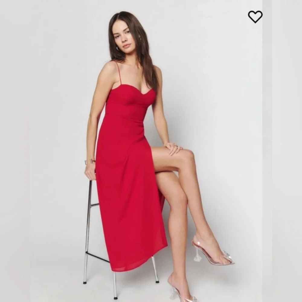 Reformation Kourtney Dress in Red - Picture 1 of 9